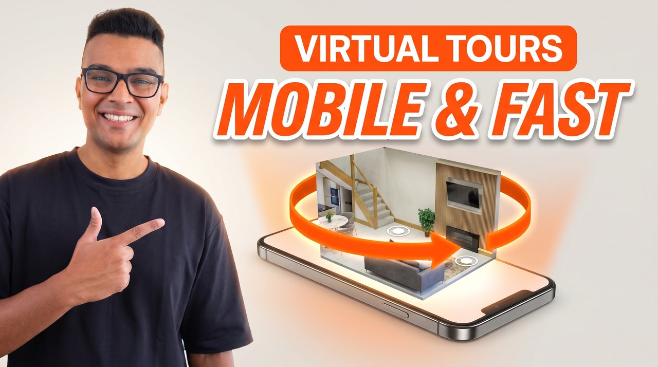 Virtual tours, mobile and fast: a house tour shown on a phone